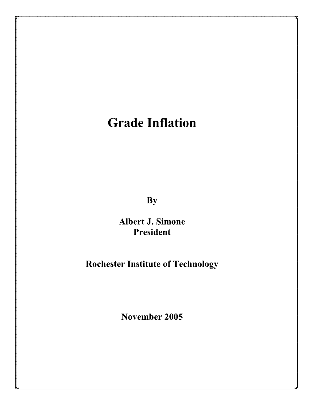 Grade Inflation