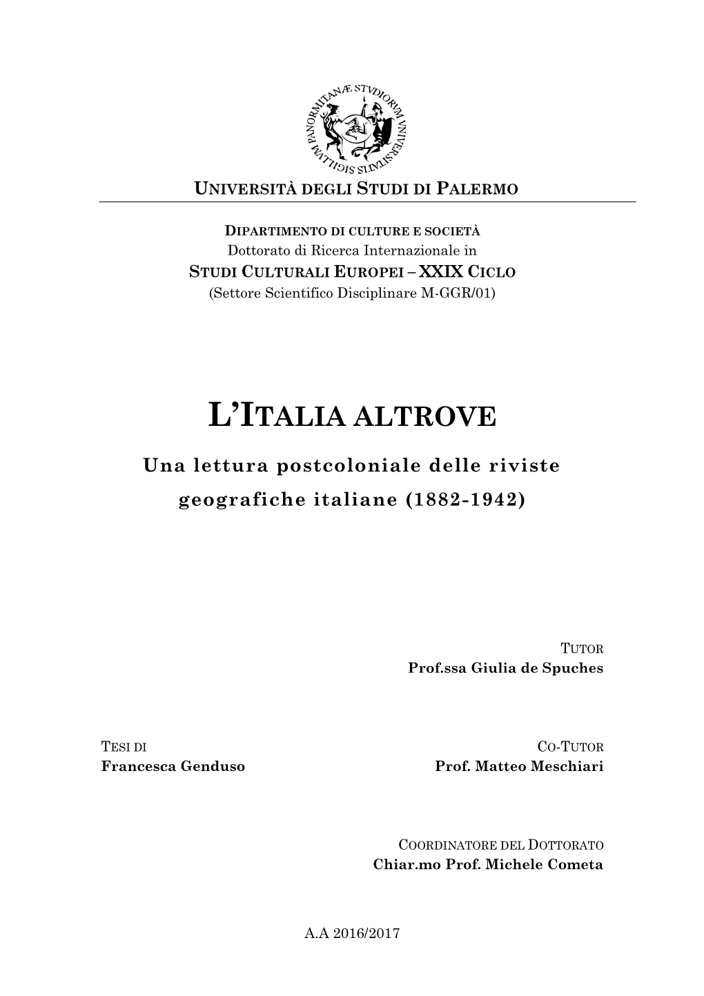 L'italia Altrove