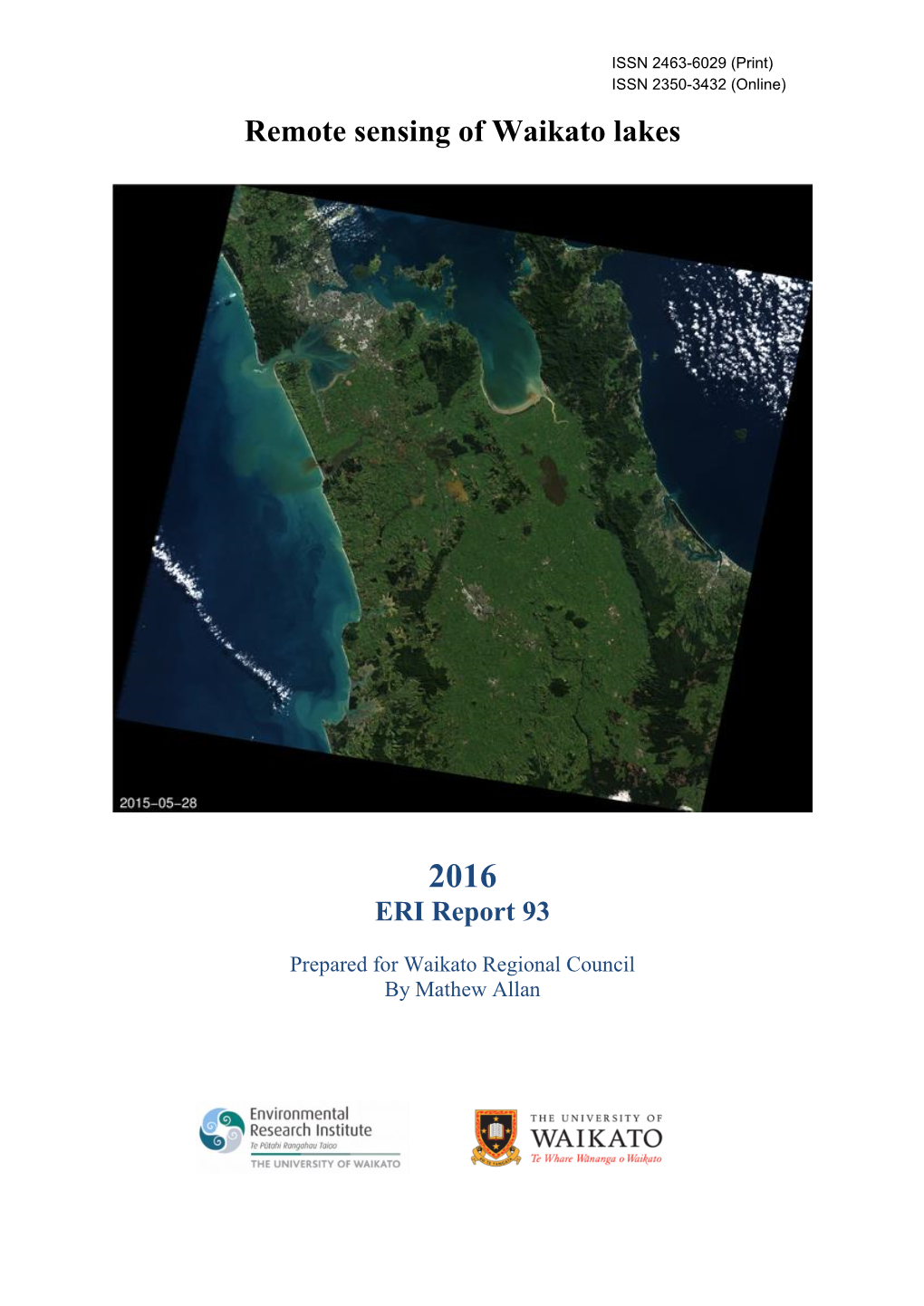 Remote Sensing of Waikato Lakes