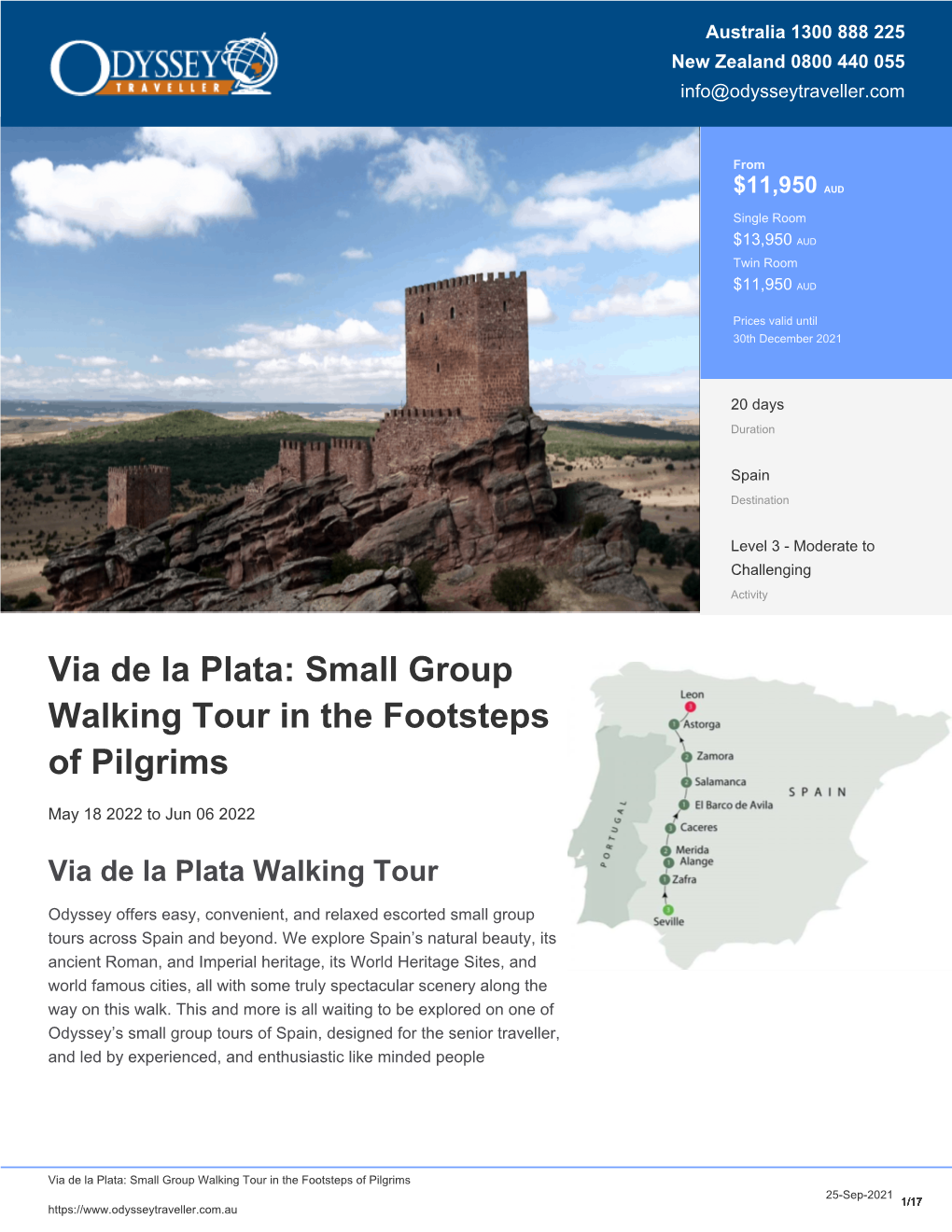 Via De La Plata | Small Group Walking Tour | Odyssey Traveller