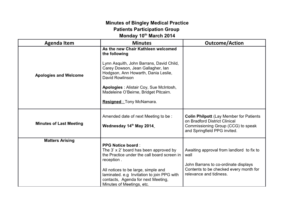 Minutes of Bingley Medical Practice s1