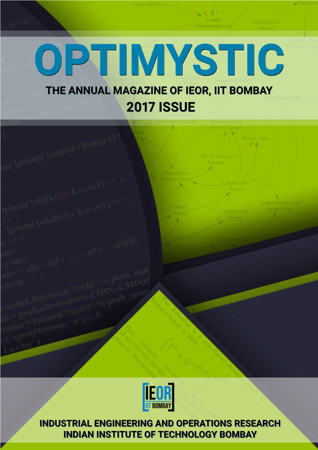 The Annual Magazine of Ieor, Iit Bombay 2017 Issue