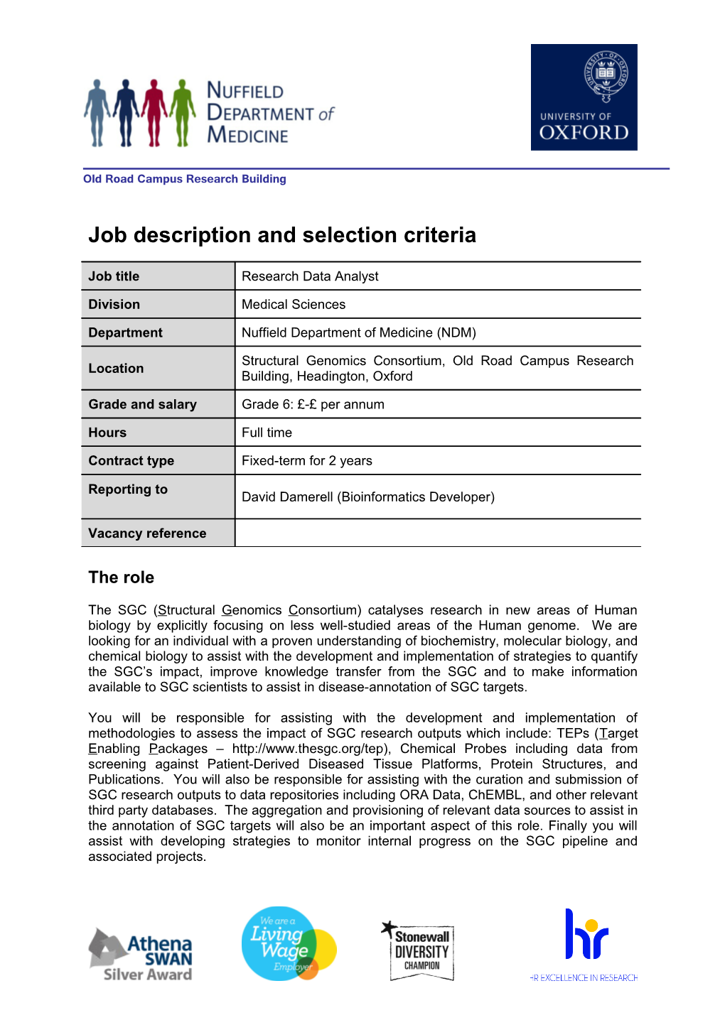 Job Description and Person Specificationselection Criteria s1