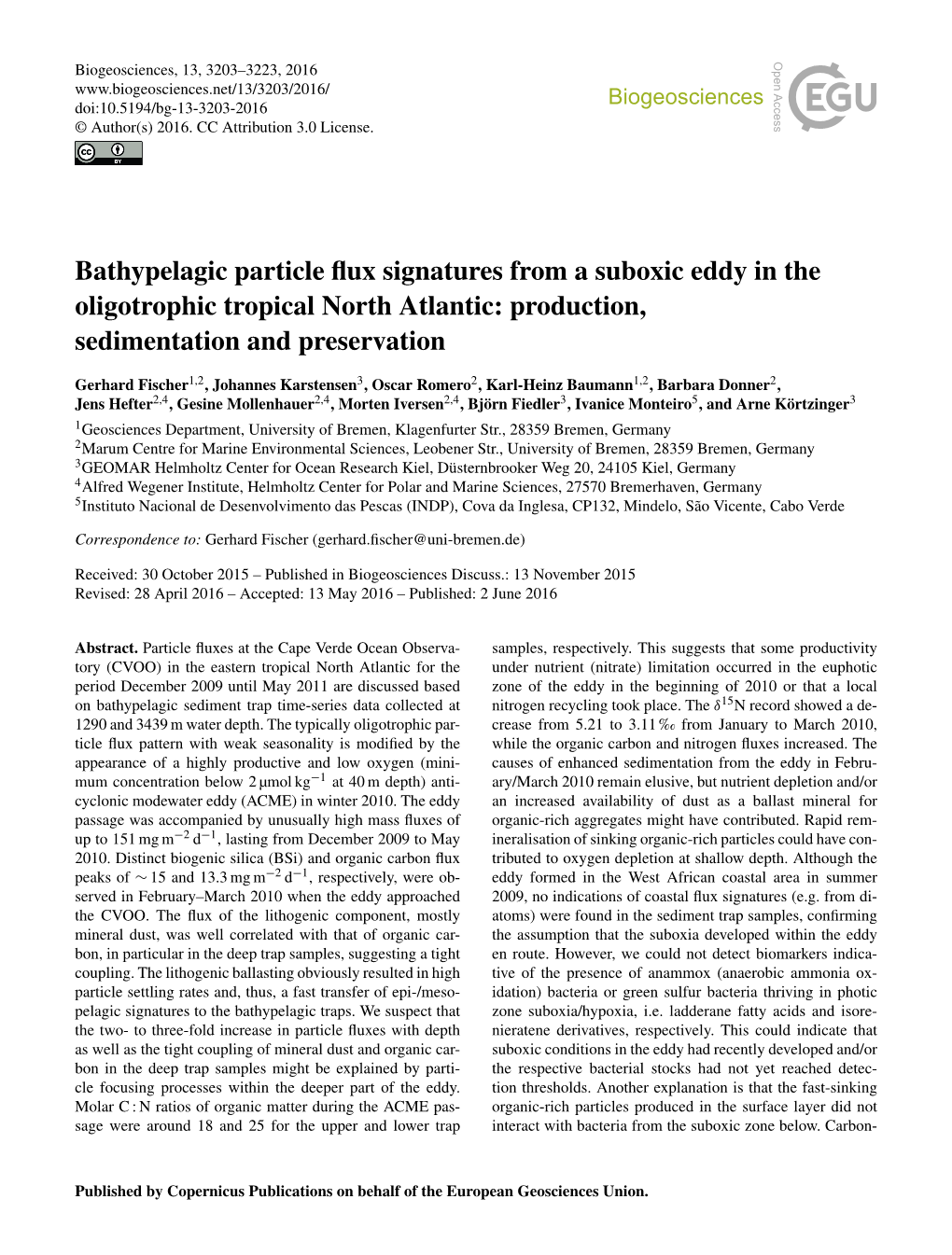 Bathypelagic Particle Flux Signatures from a Suboxic Eddy In