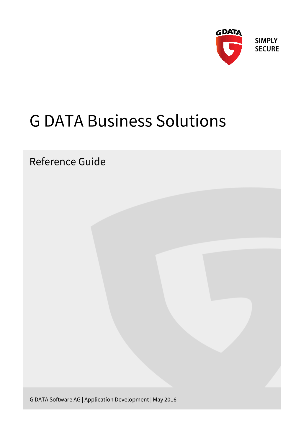 G DATA Business Solutions Reference Guide