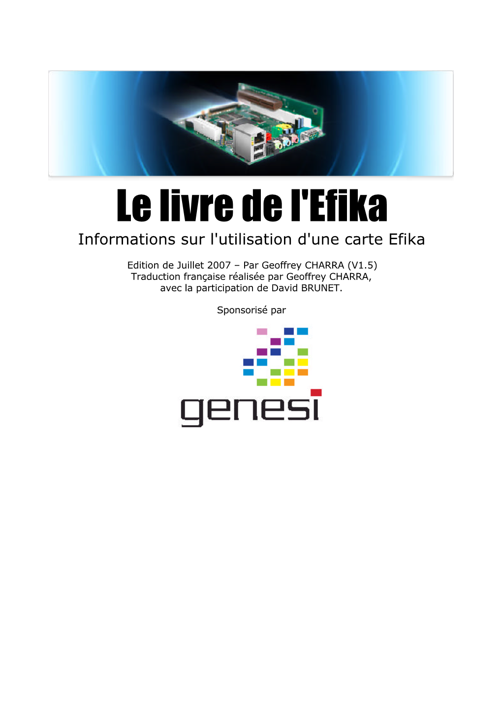 Le Livre De L'efika Informations Sur L'utilisation D'une Carte Efika