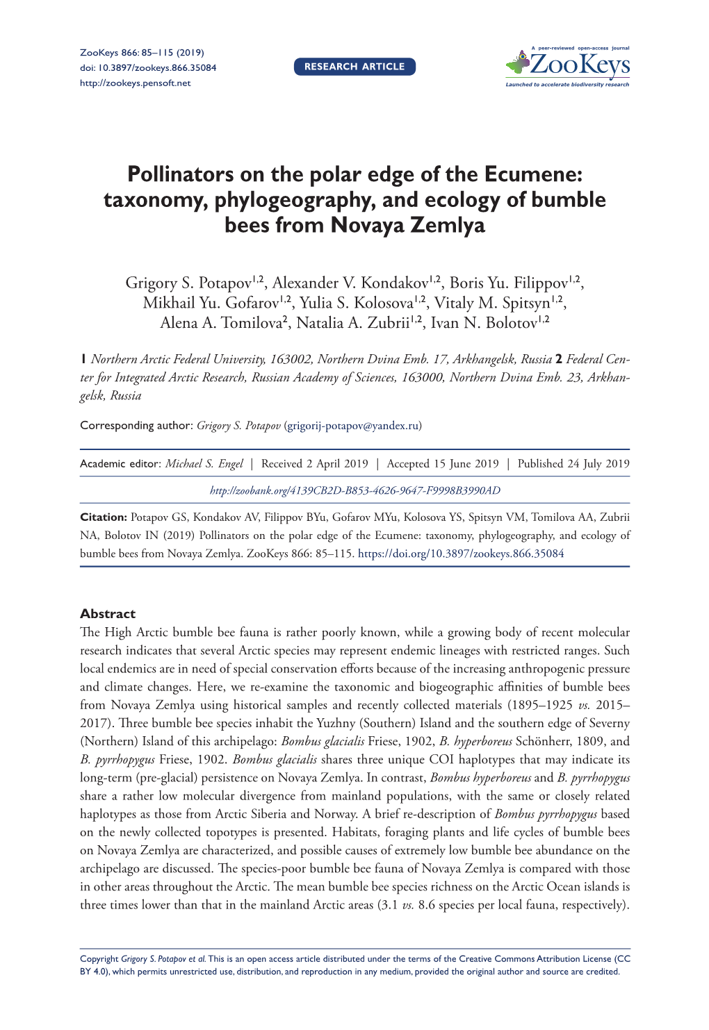 Taxonomy, Phylogeography, and Ecology of