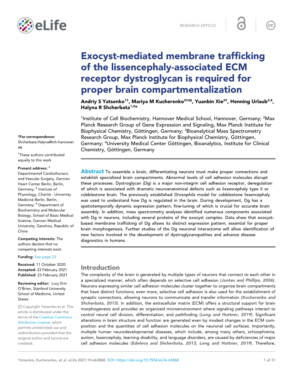 Exocyst-Mediated Membrane Trafficking of the Lissencephaly