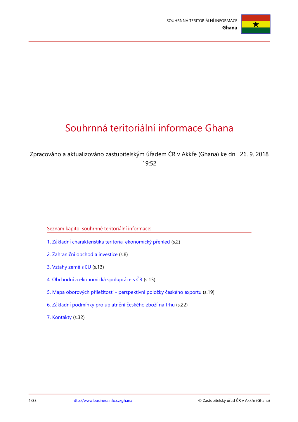 Souhrnná Terirotální Informace Ghana