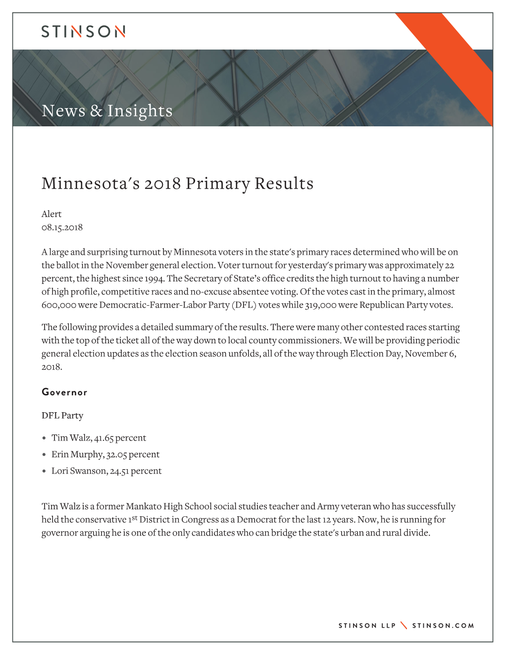 News & Insights Minnesota's 2018 Primary Results