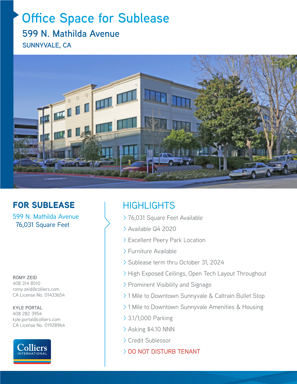 Office Space for Sublease 599 N