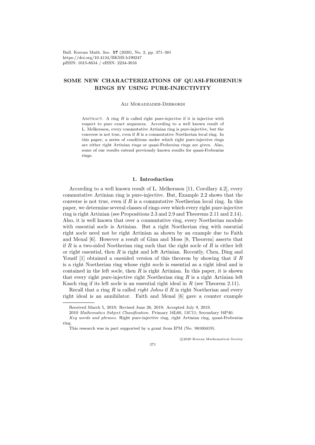 Some New Characterizations of Quasi-Frobenius Rings by Using Pure-Injectivity