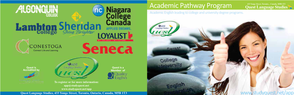 Academic Pathway Program Quest Language Studies Academic English Leading to College and University Degree Programs