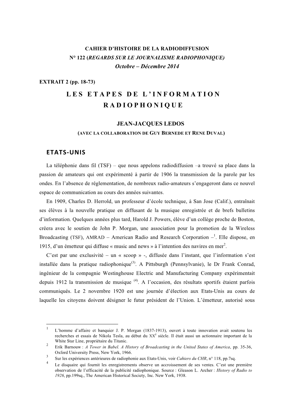 Les Etapes De L'information Radiophonique