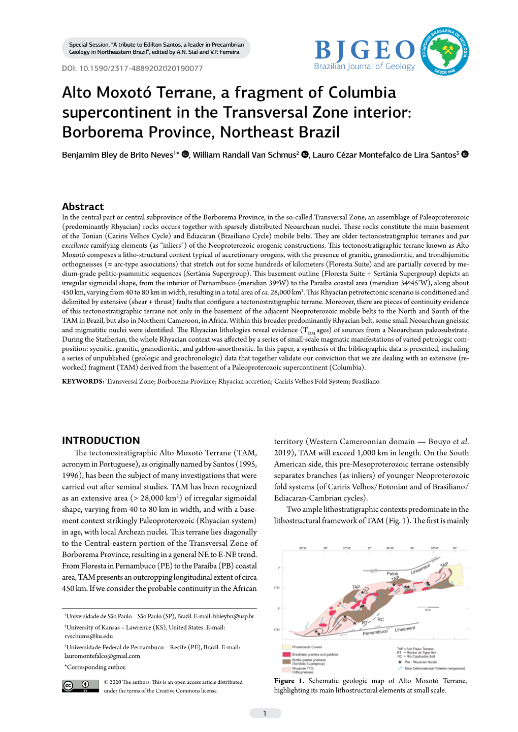 Alto Moxotó Terrane, a Fragment of Columbia Supercontinent in the Transversal Zone Interior: Borborema Province, Northeast Brazil