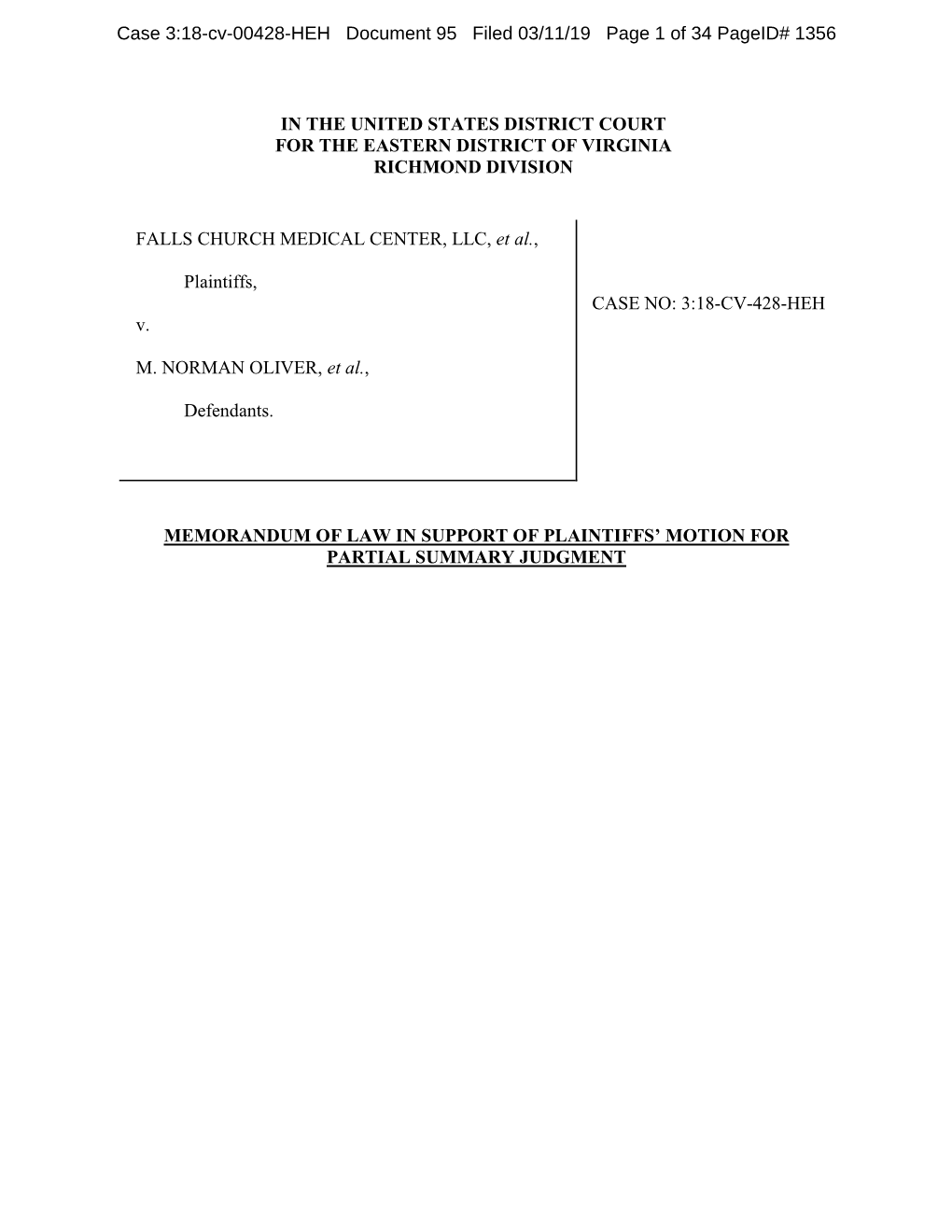 Memo of Law in Support of Summary Judgment.Pdf
