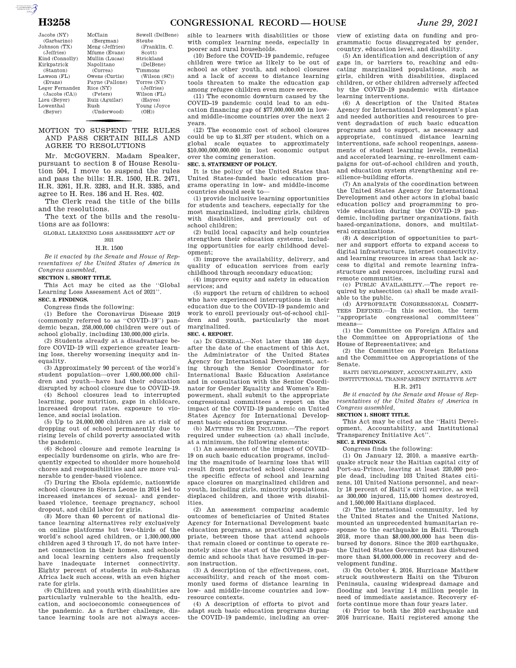 Congressional Record—House H3258