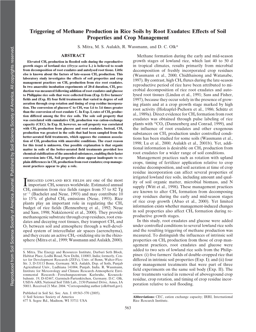 Triggering of Methane Production in Rice Soils by Root Exudates