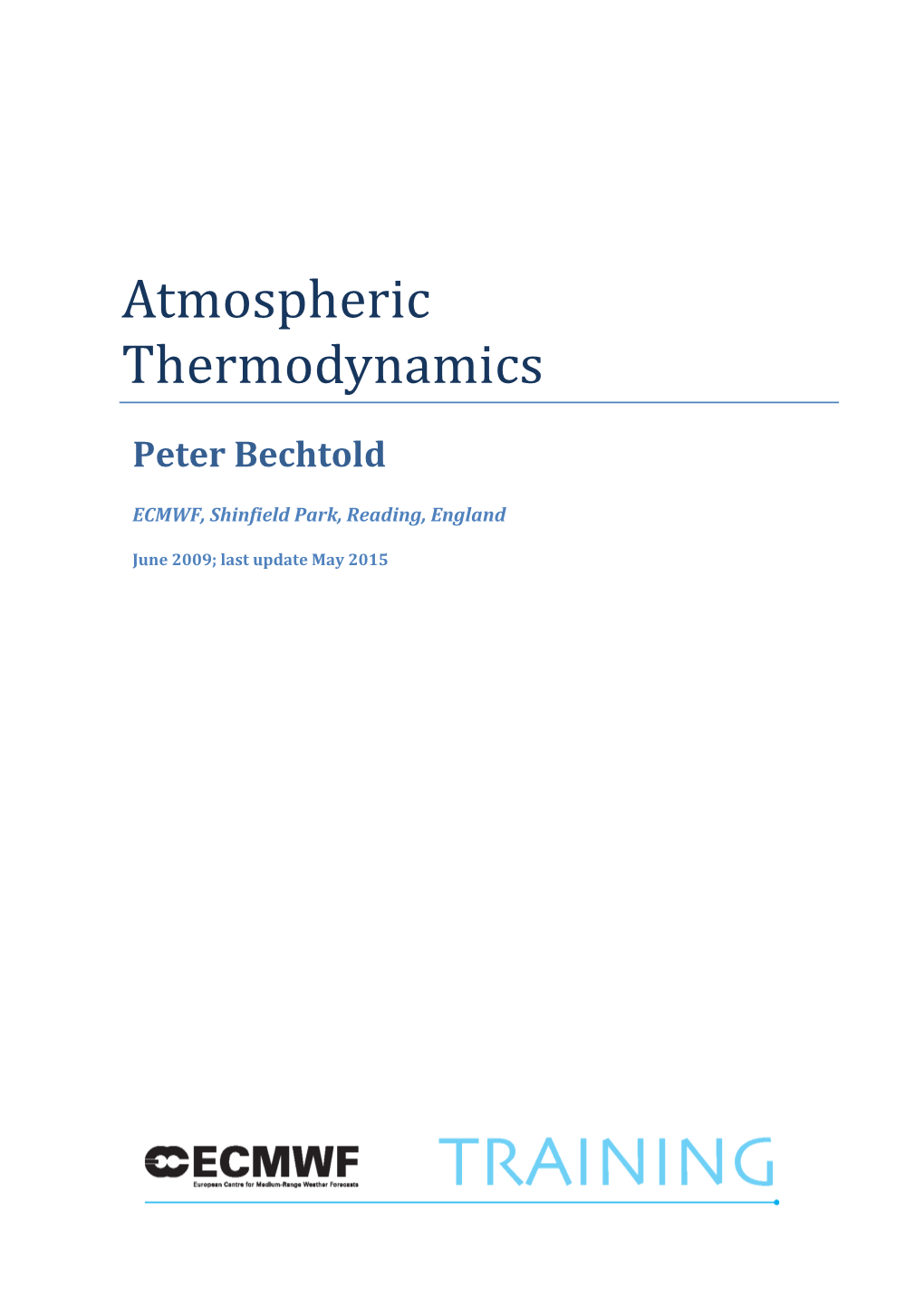 Atmospheric Thermodynamics