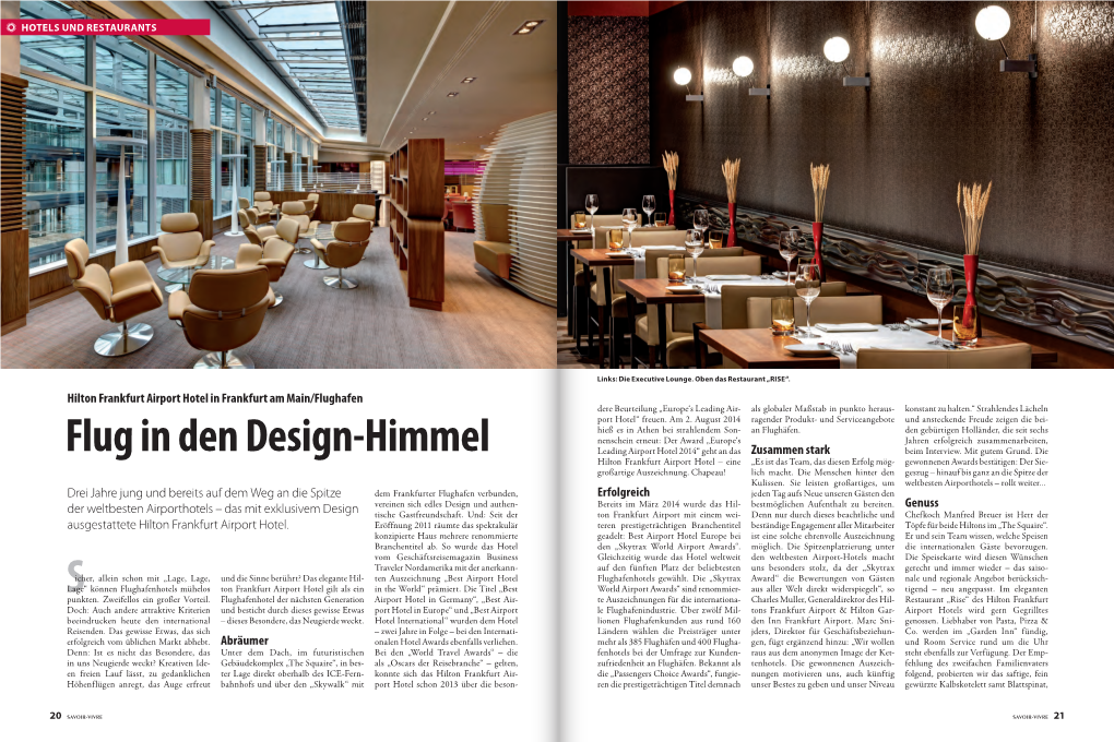 Flug in Den Design-Himmel Leading Airport Hotel 2014“ Geht an Das Zusammen Stark Beim Interview