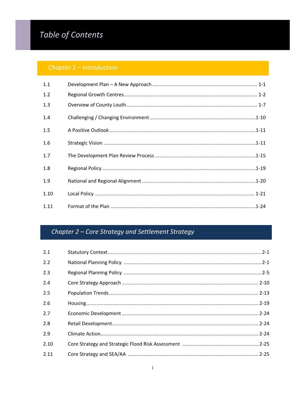 Table of Contents