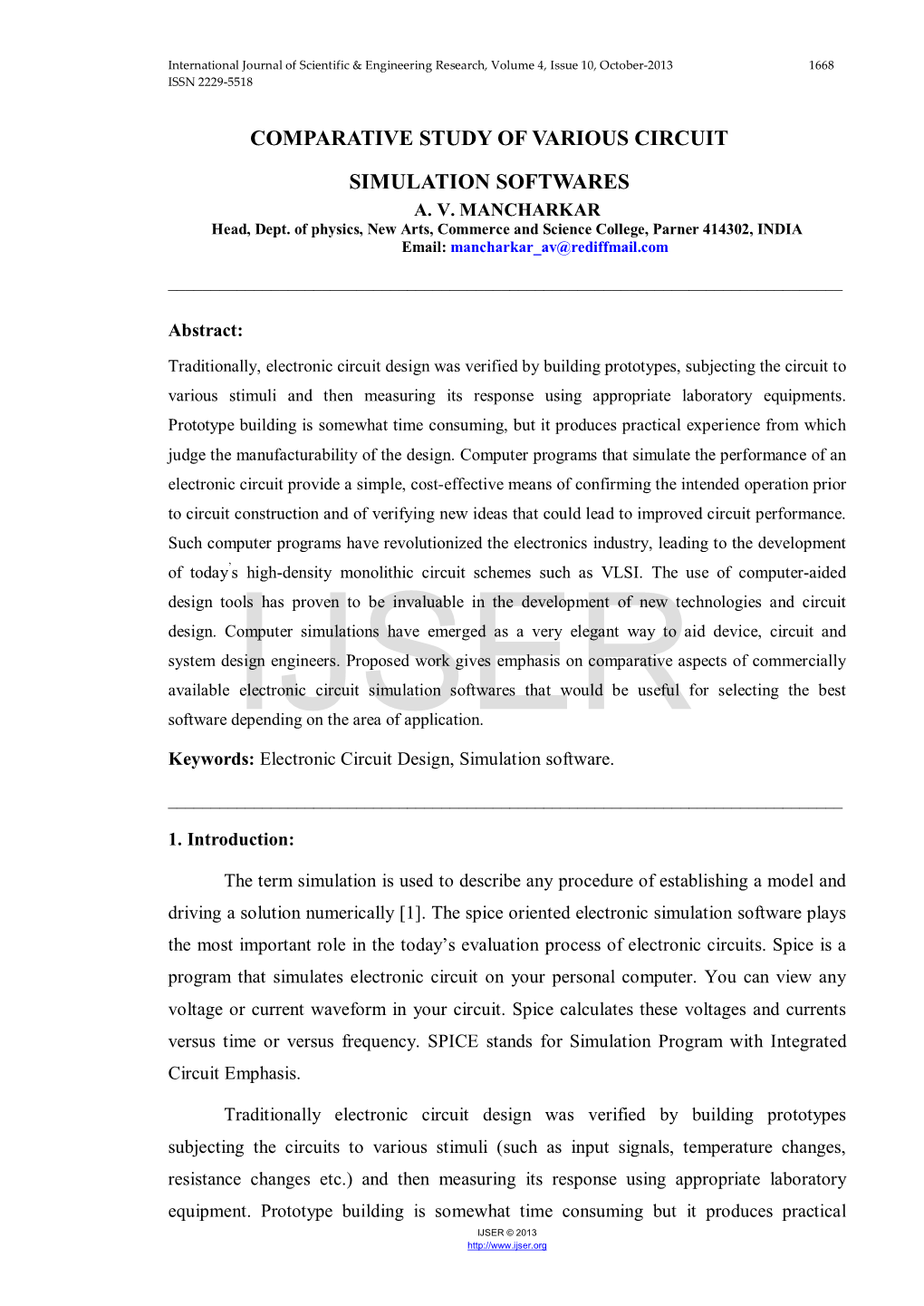 Comparative Study of Various Circuit Simulation Softwares