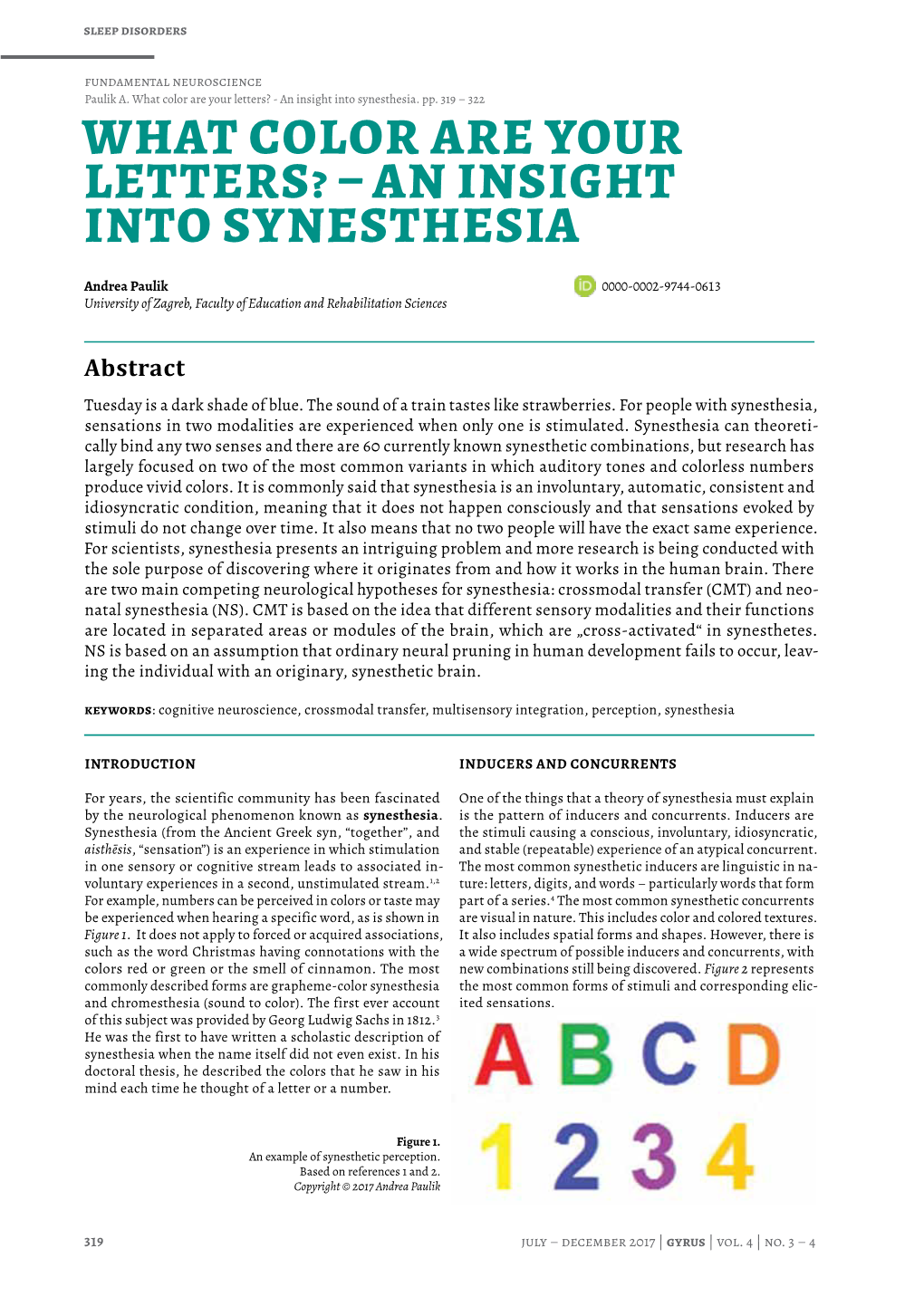 An Insight Into Synesthesia