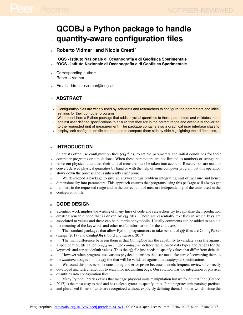 QCOBJ a Python Package to Handle Quantity-Aware Configuration Files