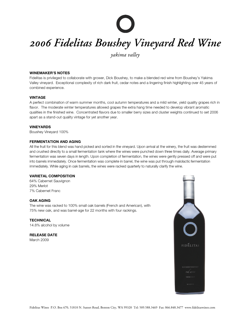 2006 Boushey Vineyard Red Wine