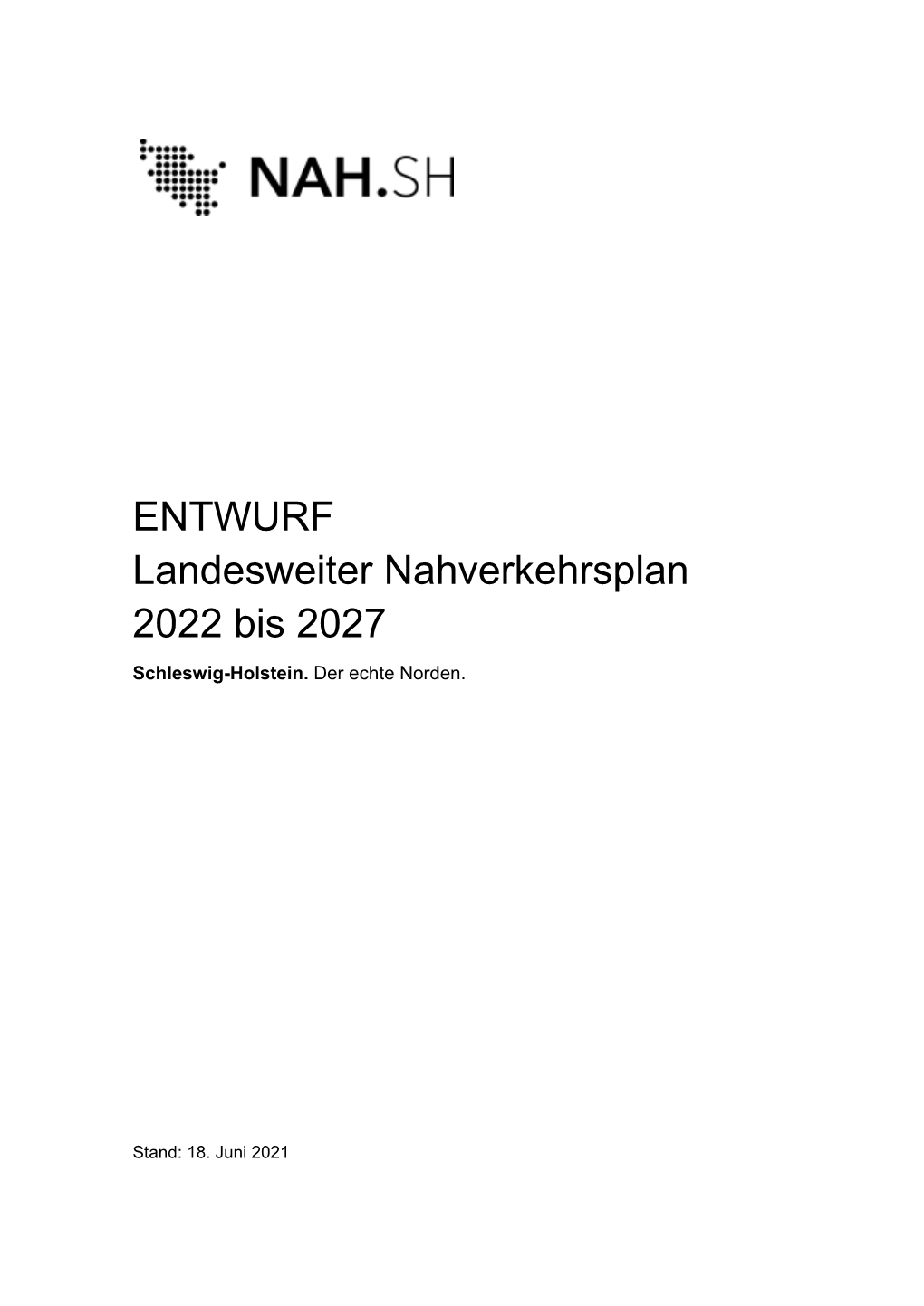 ENTWURF Landesweiter Nahverkehrsplan 2022 Bis 2027