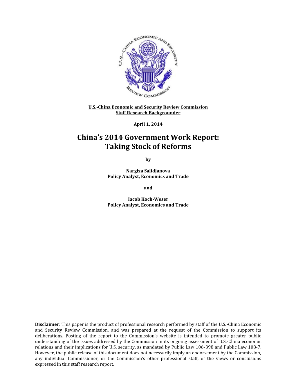 China's 2014 Government Work Report