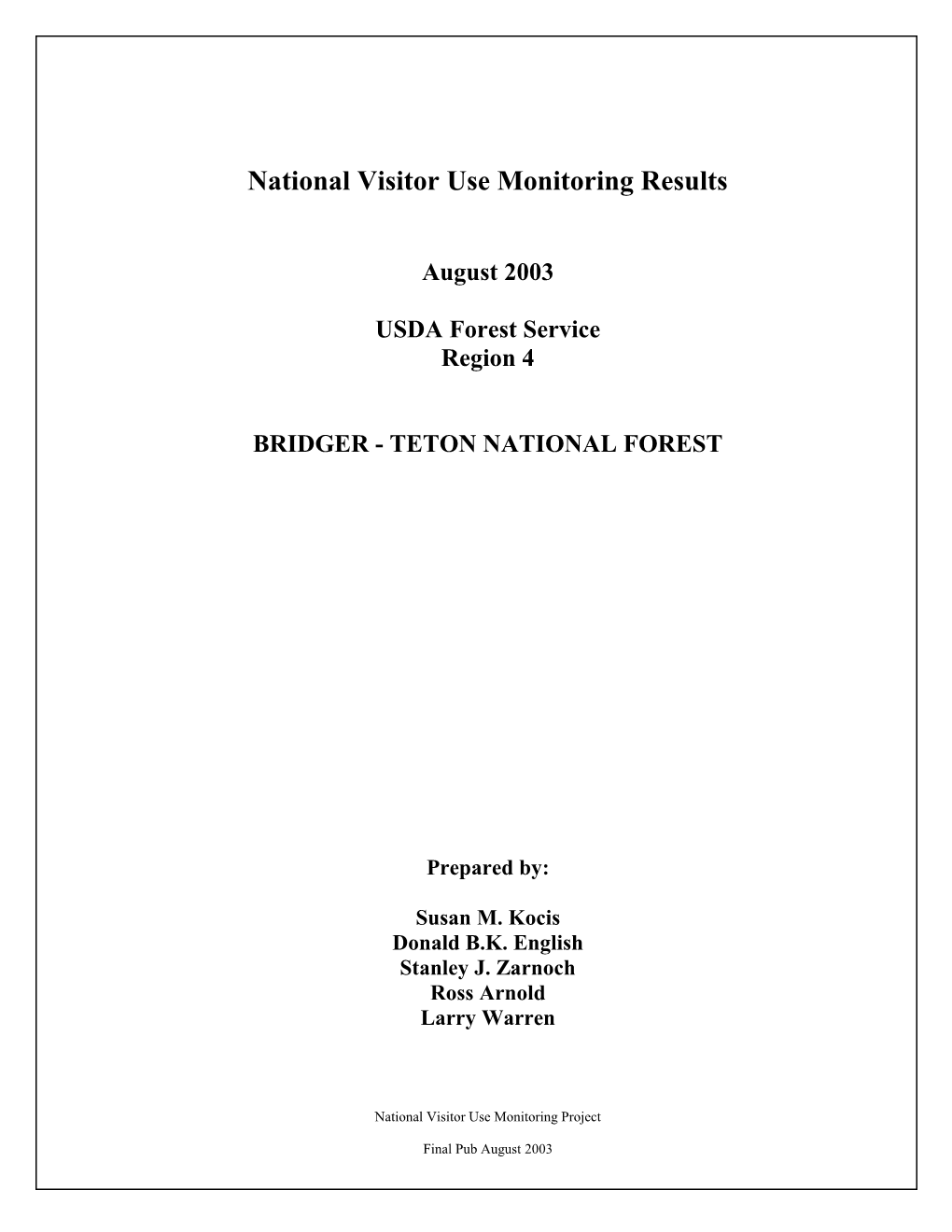 National Visitor Use Monitoring Results s1