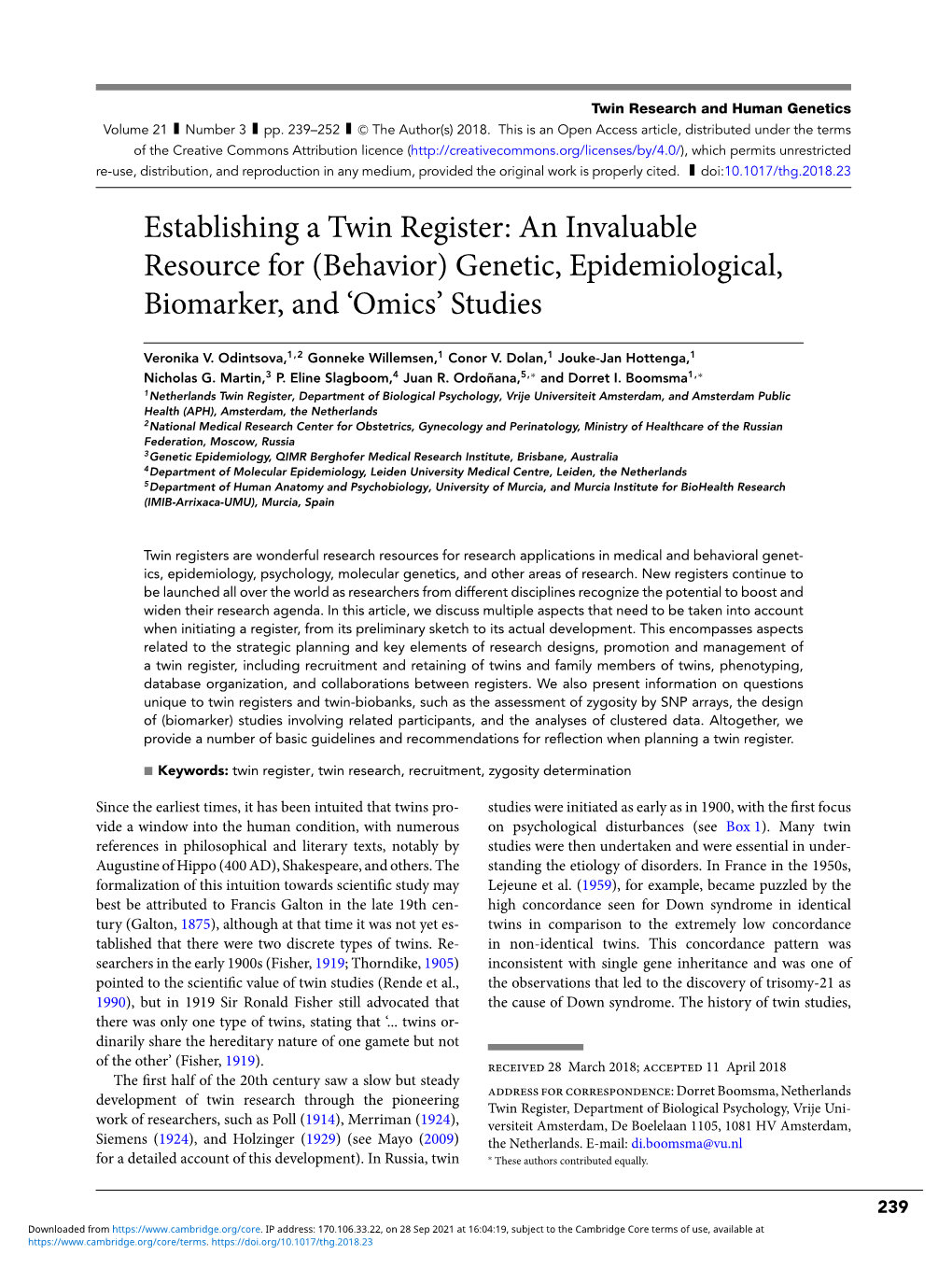 Genetic, Epidemiological, Biomarker, and 'Omics' Studies