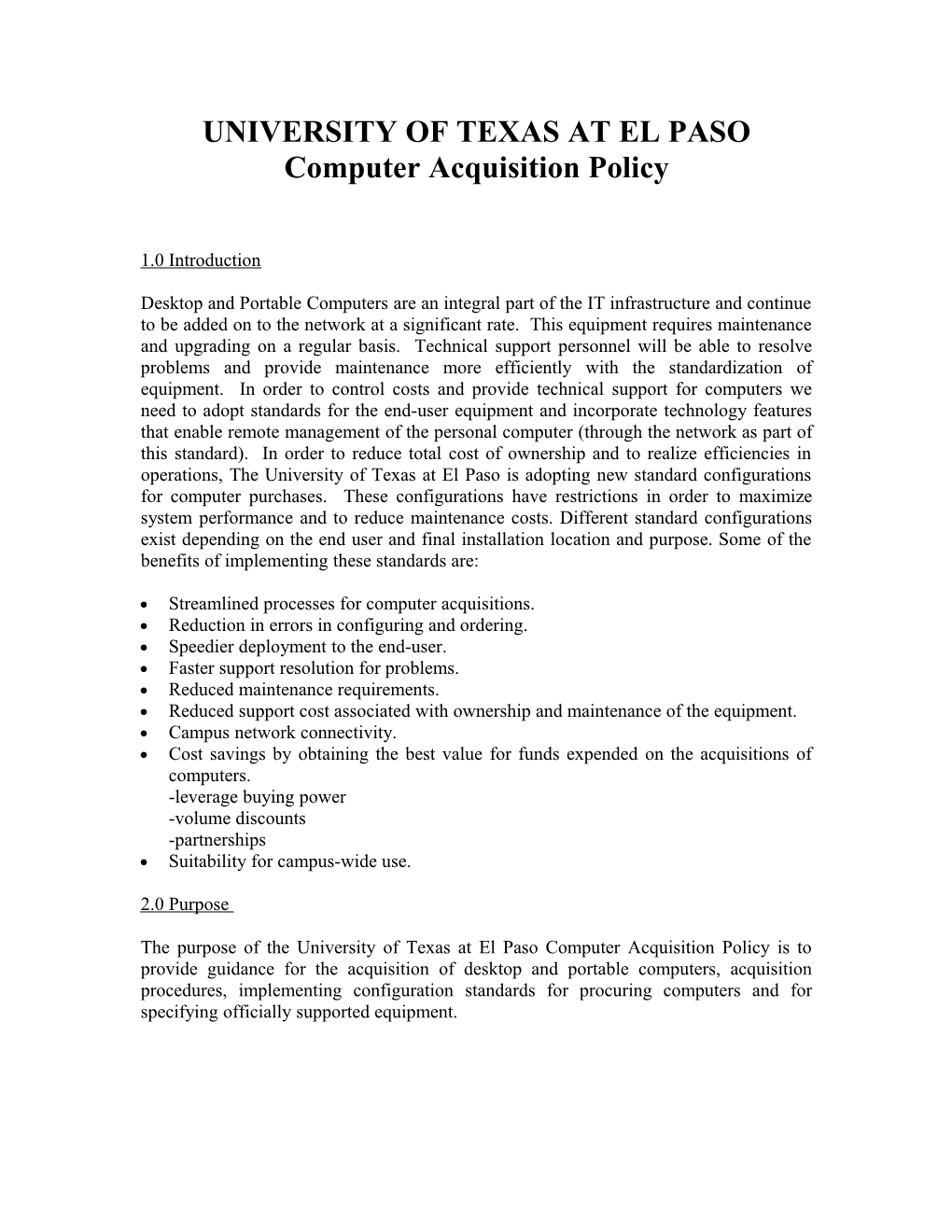 Computer Acquisition Policy