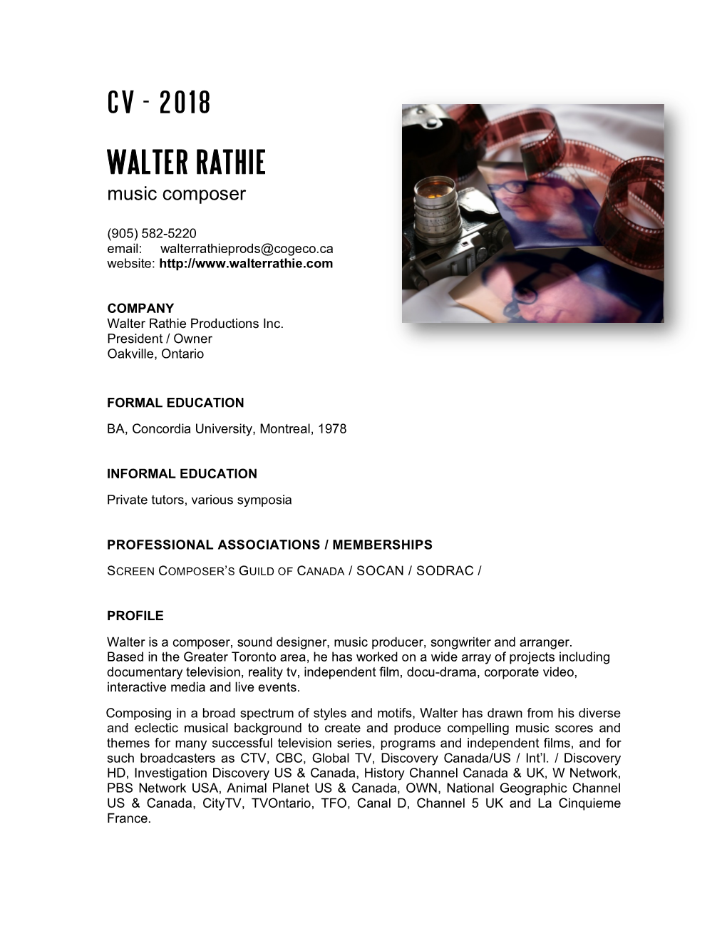 Walter Rathie Productions-Welcome to the Site