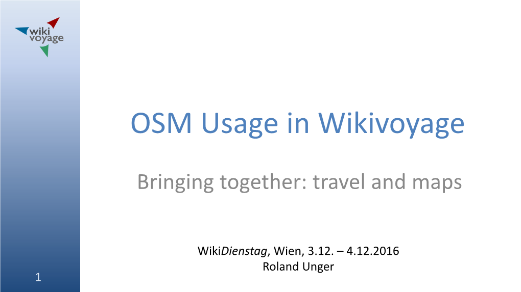 OSM Usage in Wikivoyage