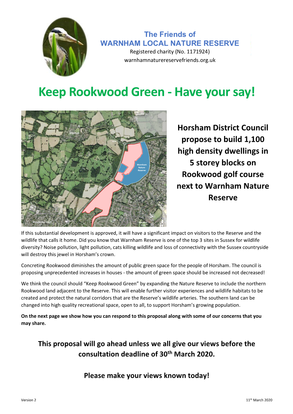 Keep Rookwood Green - Have Your Say!