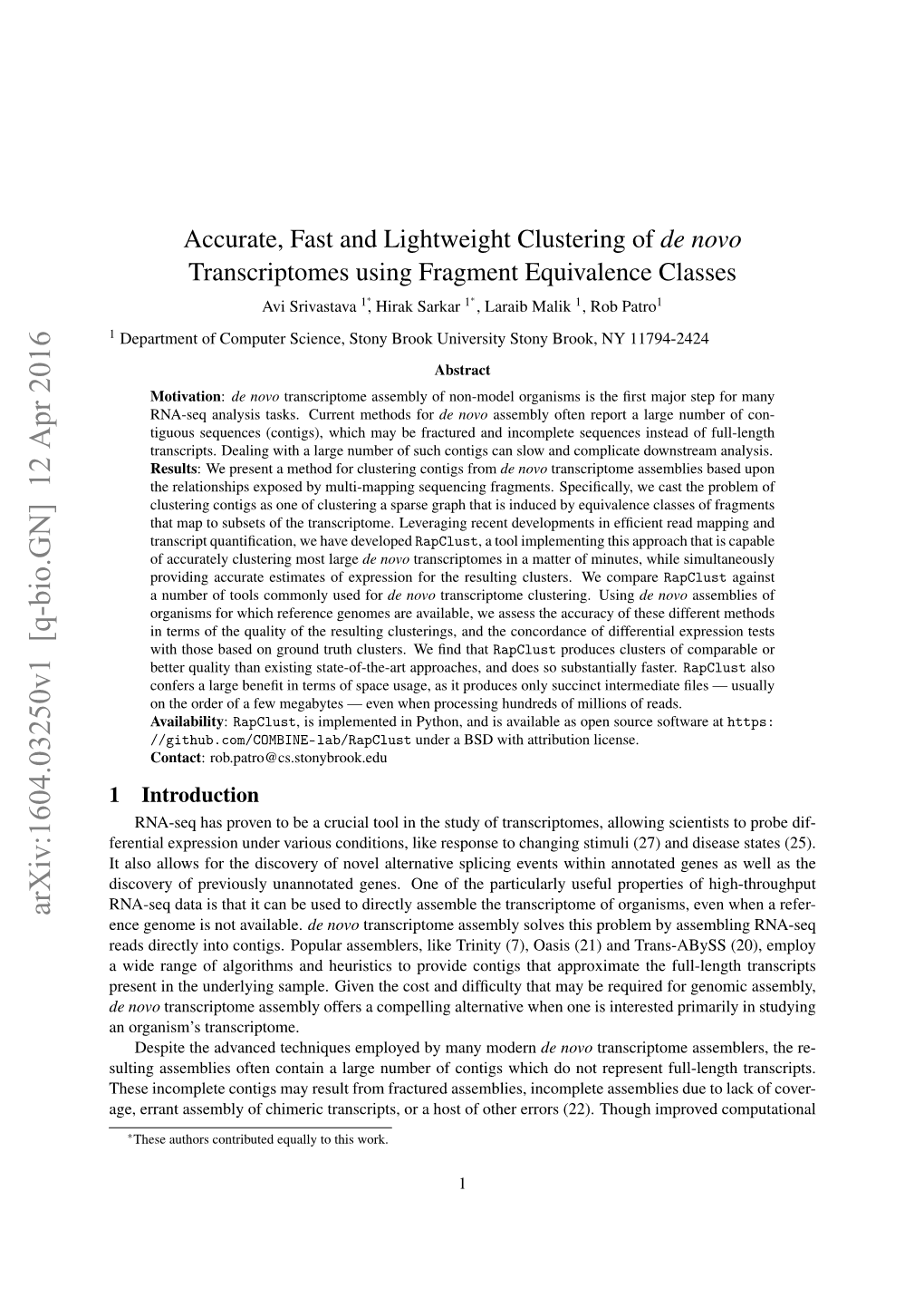 Accurate, Fast and Lightweight Clustering of De Novo