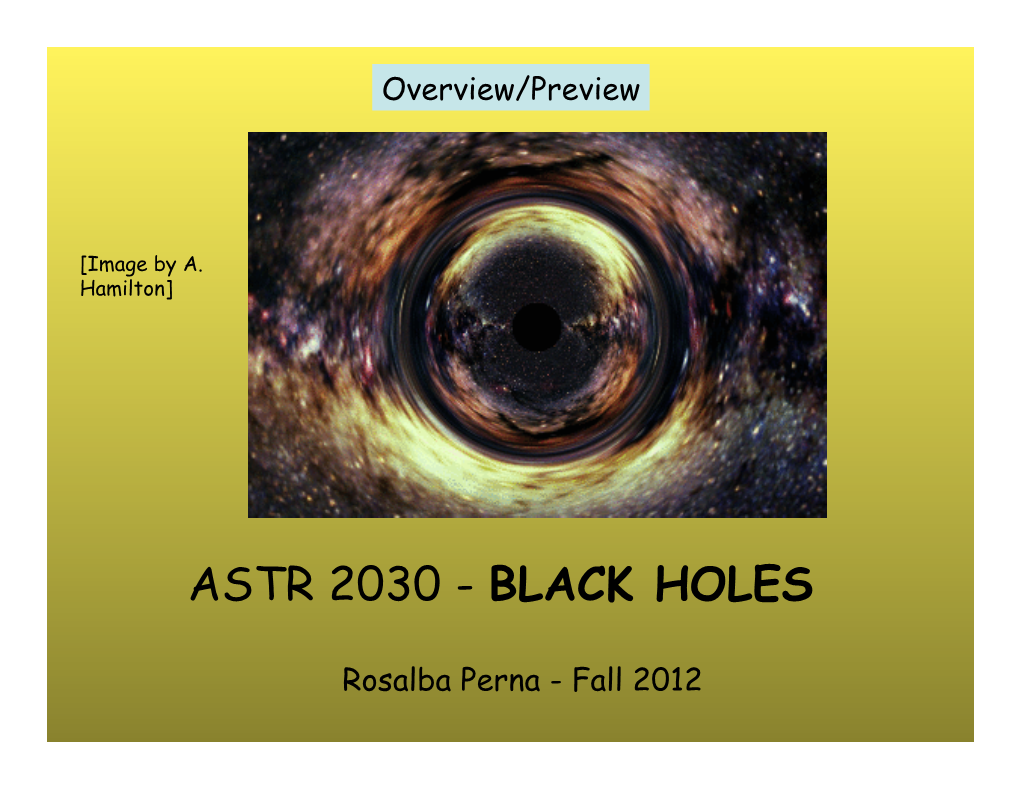Astr 2030 - Black Holes