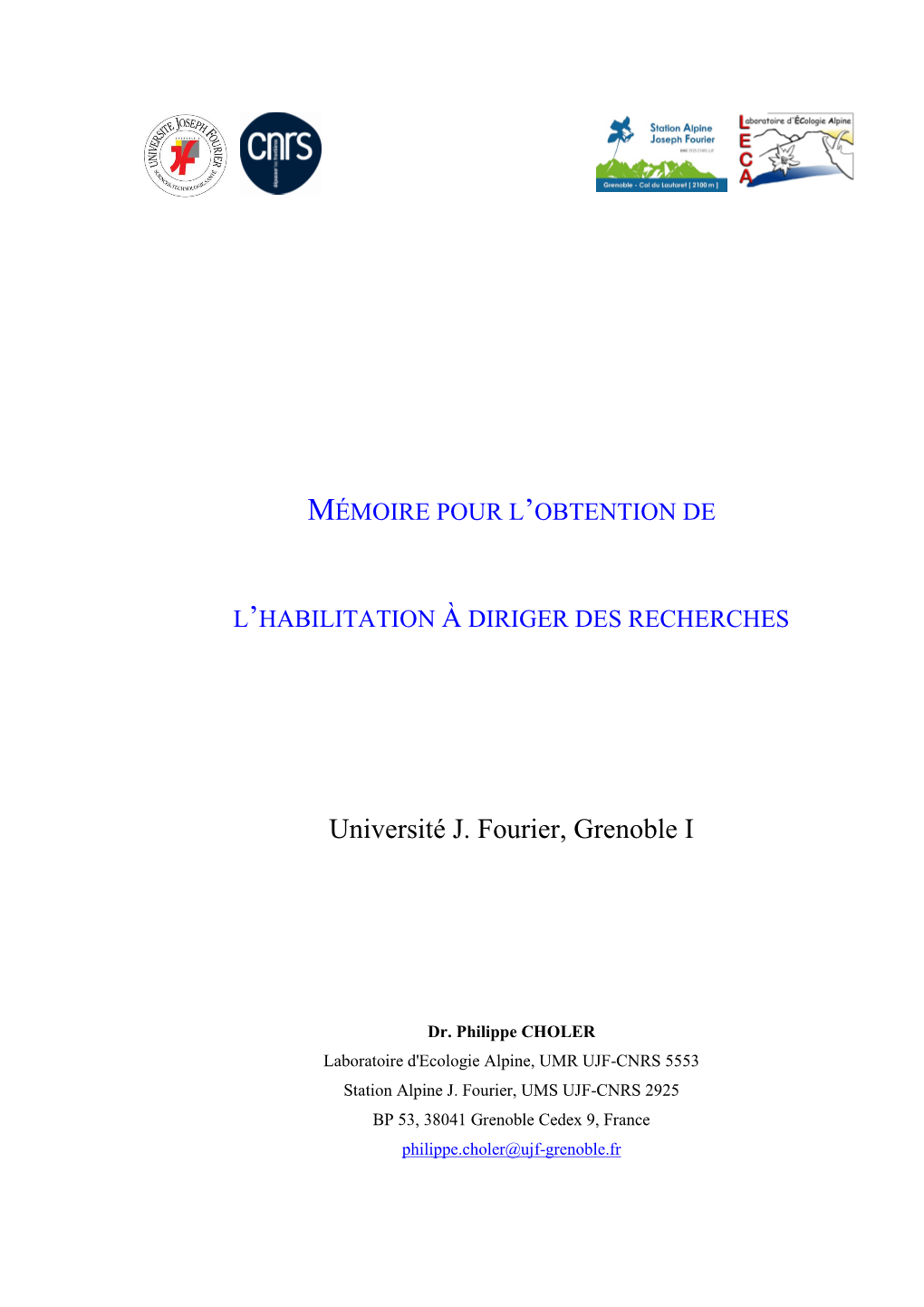 Université J. Fourier, Grenoble I