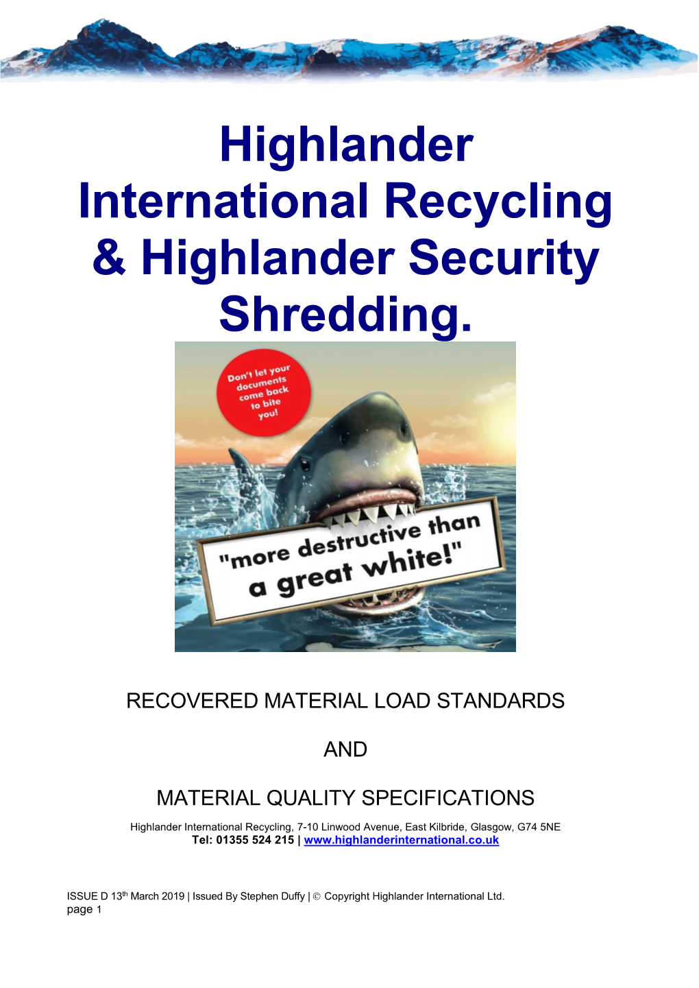 Highlander International Recycling & Highlander Security Shredding