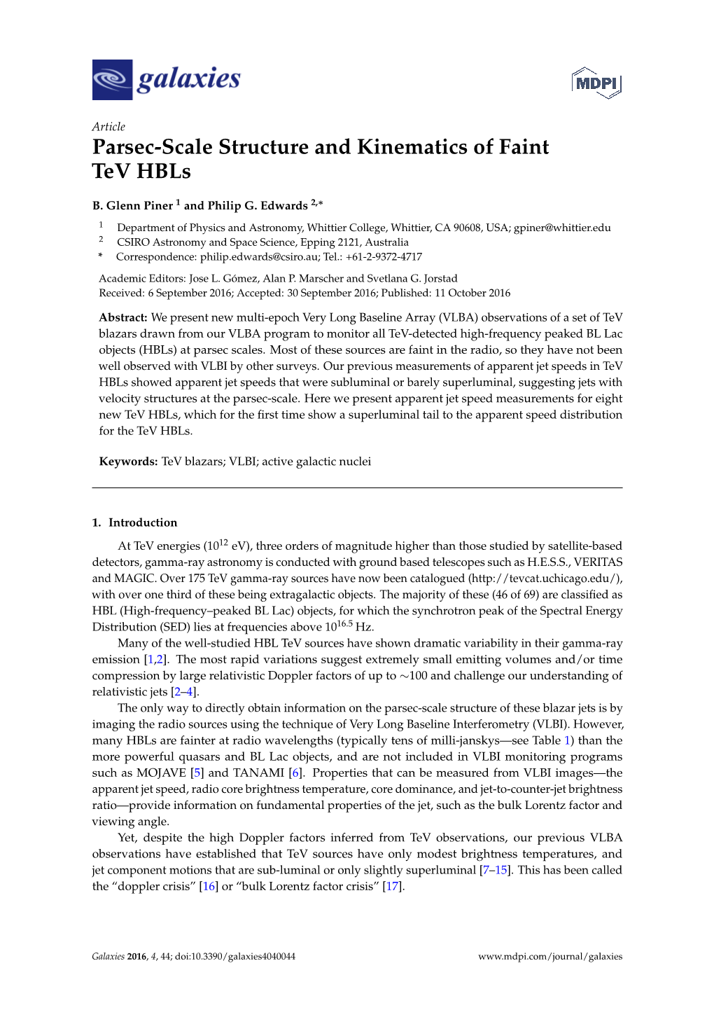 Parsec-Scale Structure and Kinematics of Faint Tev Hbls