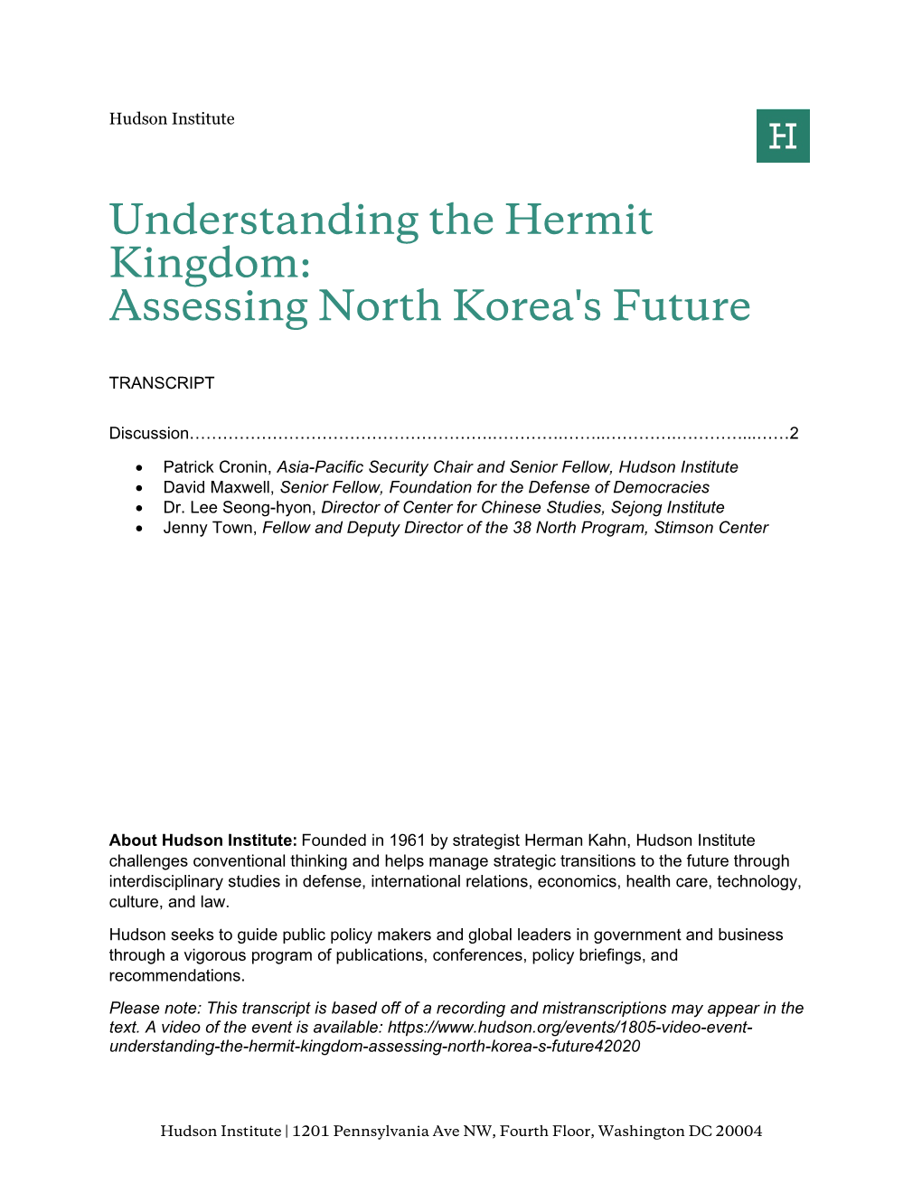 Understanding the Hermit Kingdom: Assessing North Korea's Future