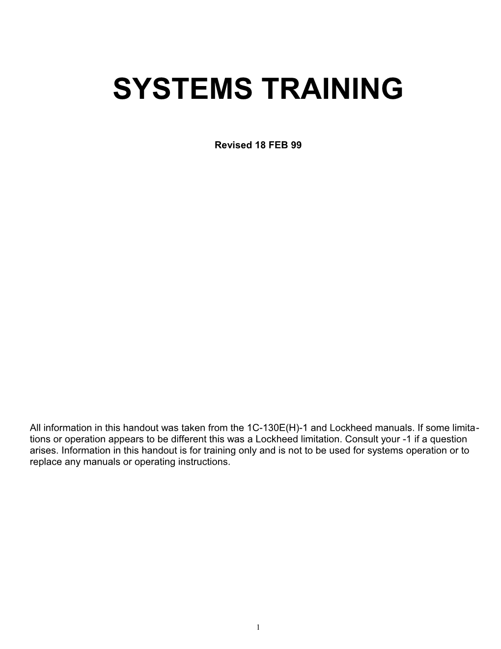 Systems Training