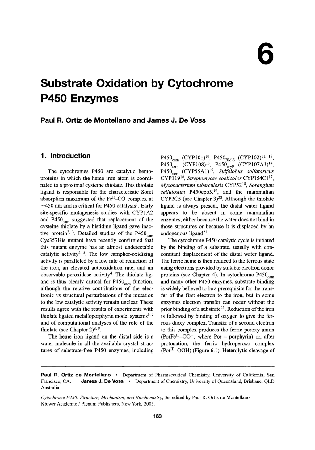 Substrate Oxidation by Cytochrome P450 Enzymes