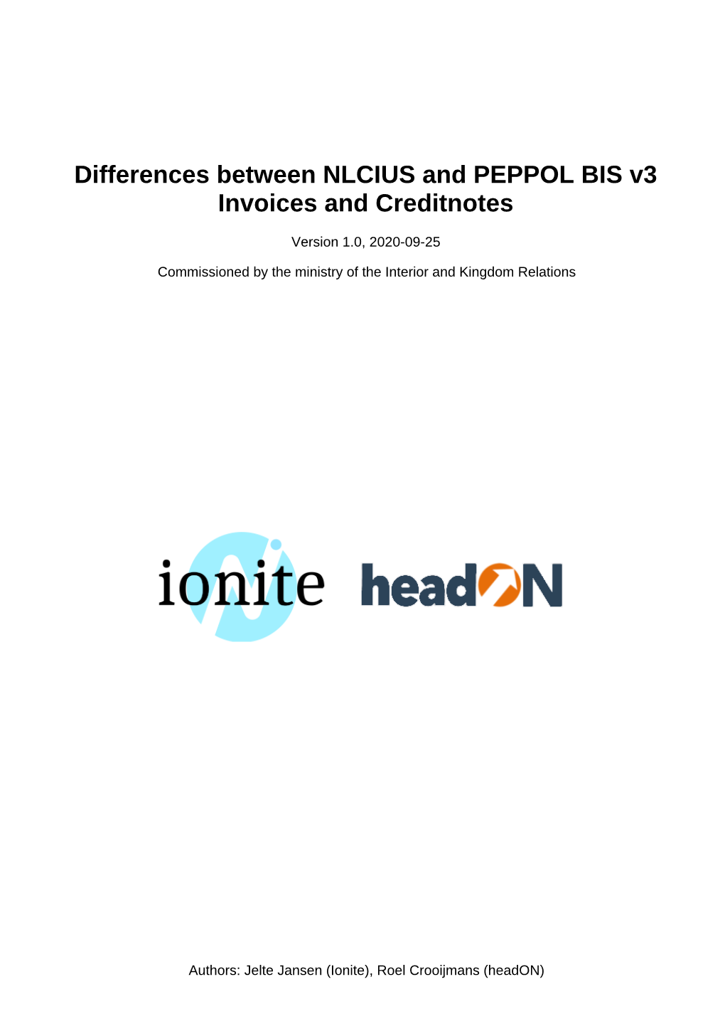 Differences Between NLCIUS and PEPPOL BIS V3 Invoices and Creditnotes