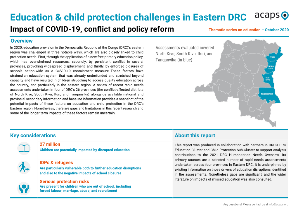 Education & Child Protection Challenges in Eastern