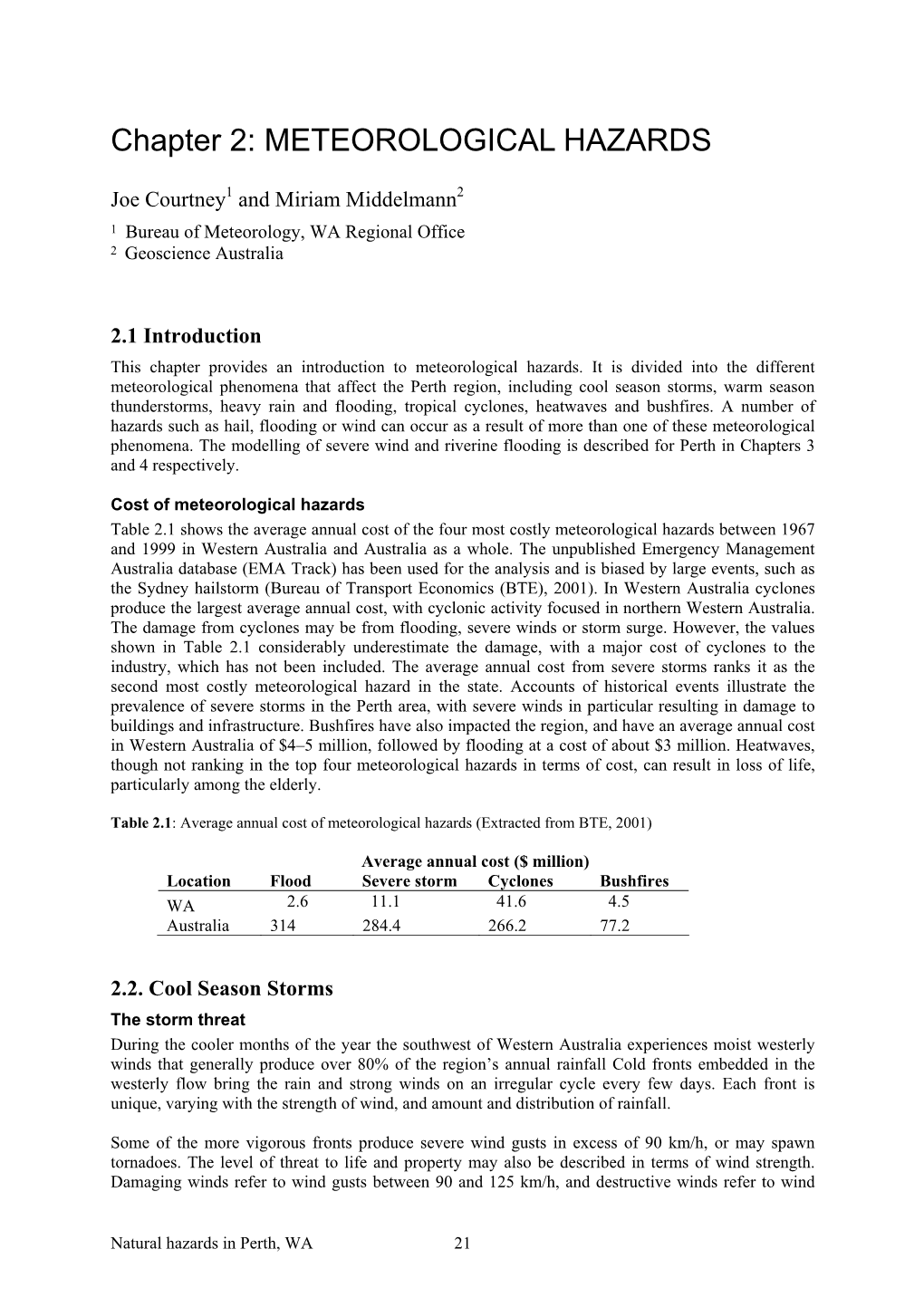 Meteorological Hazards