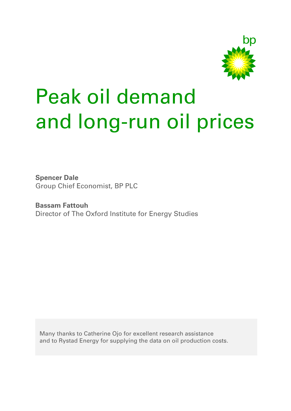 Download 'Peak Oil Demand and Long-Run Oil Prices'
