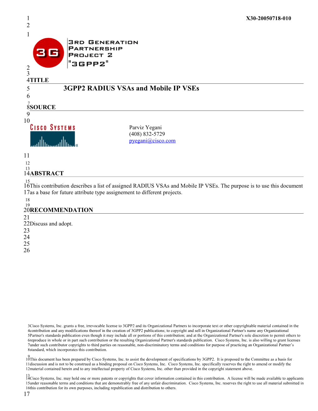 Standard Document Template